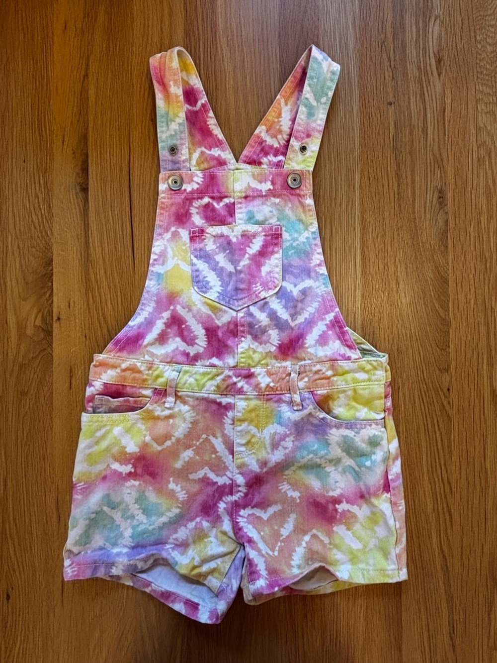 Place Kids Tie-Dye Pastel Overalls - Pink, Yellow, Blue, Green, Purple